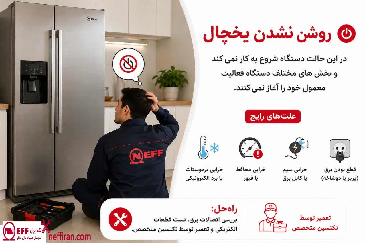 روشن نشدن یخچال نف