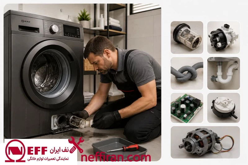 علت تخلیه نکردن لباسشویی neff