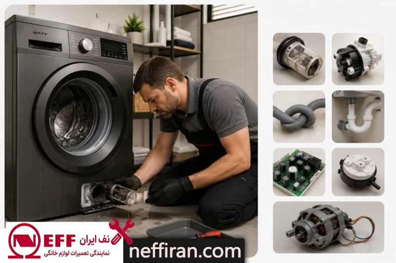 علت تخلیه نکردن لباسشویی neff
