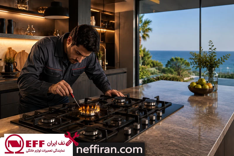 سوختن شعله اجاق گاز نف به رنگ زرد