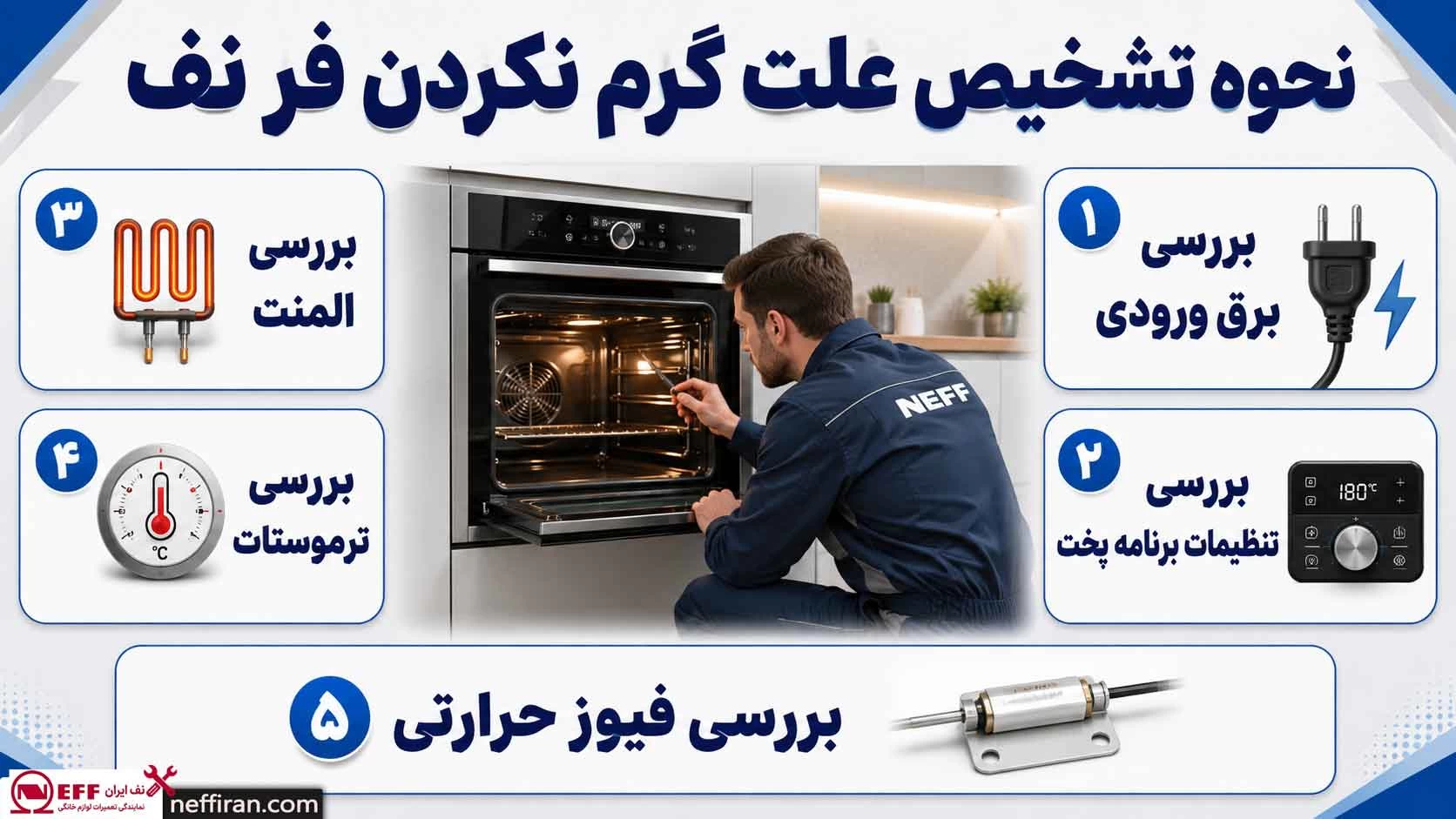 نحوه تشخیص علت گرم نکردن فر neff