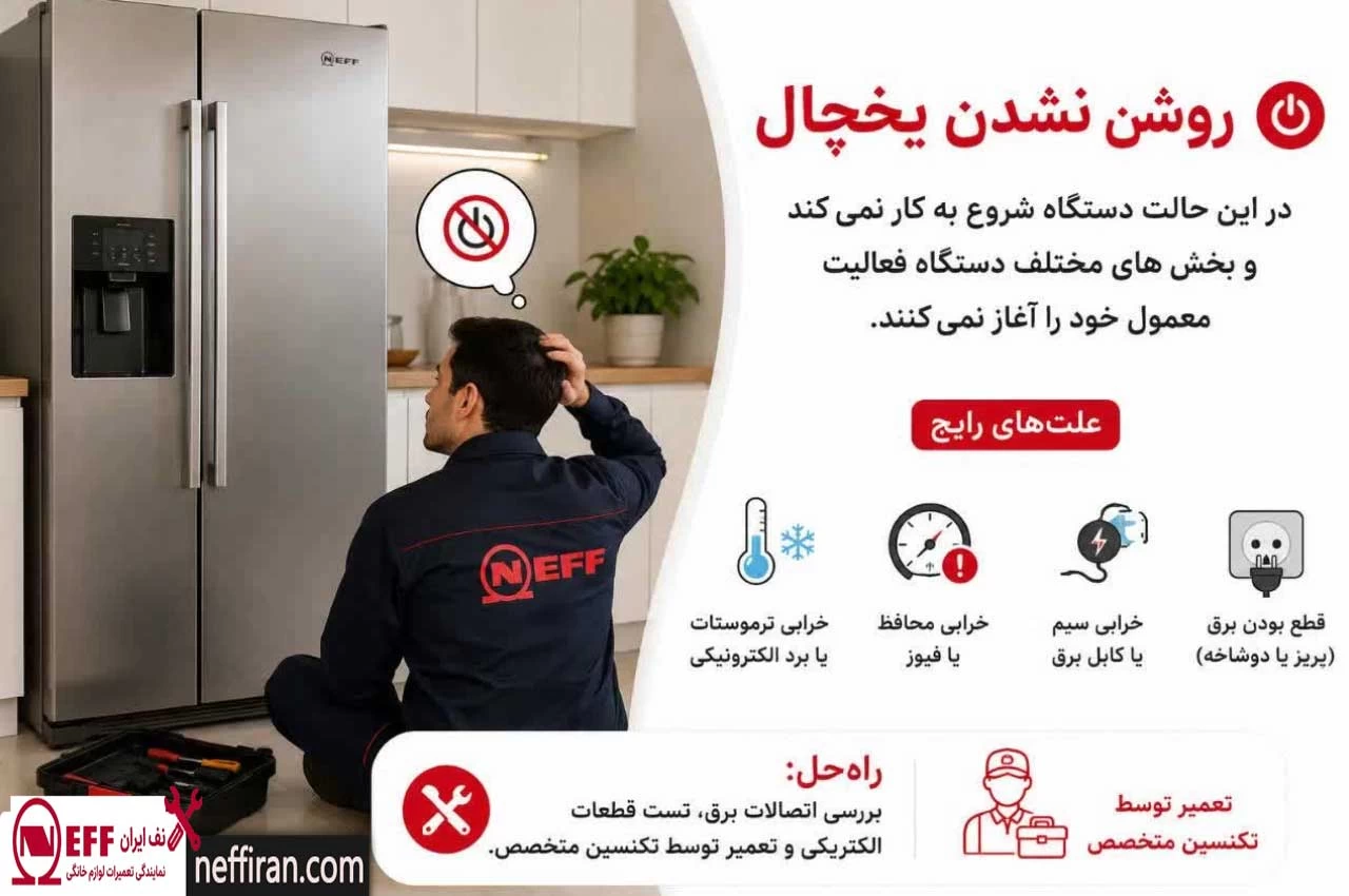روشن نشدن یخچال نف